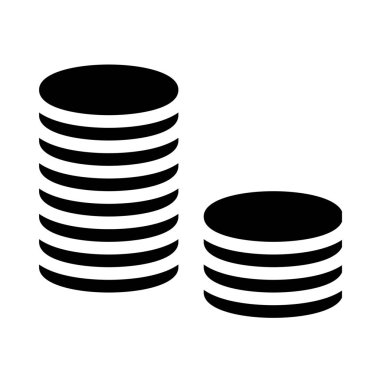 Basit vektör çizim simgesini paralar yığılmış