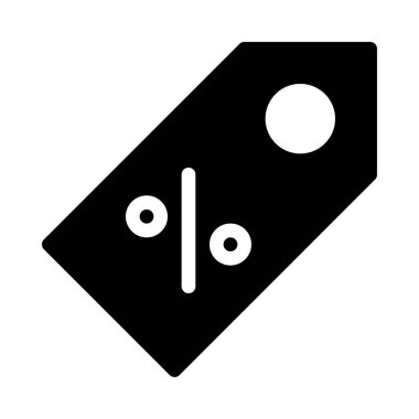 İndirim kuponu yüzde işareti ile basit vektör çizim simgesi