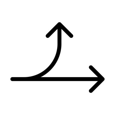 Eğri ok beyaz arka plan üzerinde sapmak