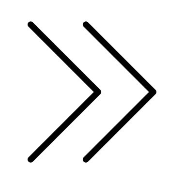 Beyaz arka plan üzerinde çift sağ ok