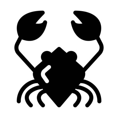 Kanser yengeç işareti, basit siyah çizgi resimde beyaz arka plan üzerinde