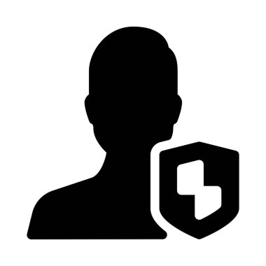 Basit vektör illüstrasyon işareti Online Kullanıcı güvenlik