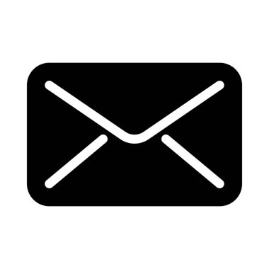 Mail or Message, simple black line illustration on white background