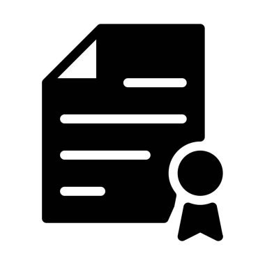 Sertifika Diploma simgesinin üzerine beyaz izole 