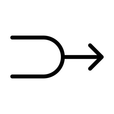 Beyaz arka plan üzerinde sağ ok ile eğri