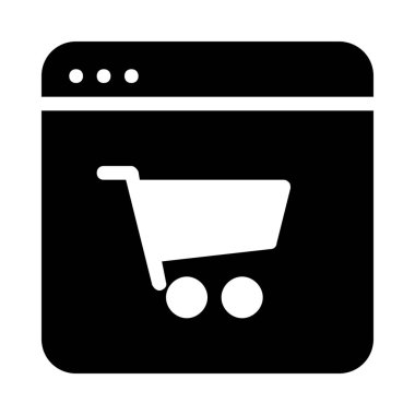 Basit vektör illüstrasyon işareti Web alışveriş portalı