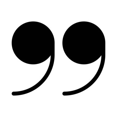 Üst alıntı beyaz arka plan üzerinde izole sembolü 