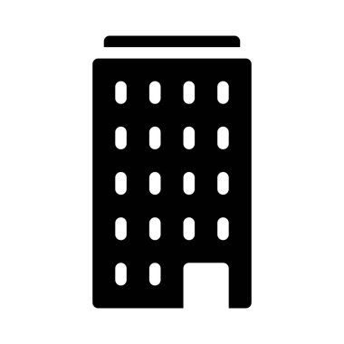 Bina, basit siyah çizgi resimde beyaz arka plan üzerinde