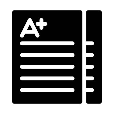 Basit vektör illüstrasyon işareti sınıf Test kağıt