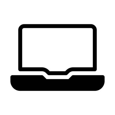 Beyaz izole taşınabilir dizüstü bilgisayar simgesi