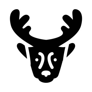 Basit vektör çizim simgesini Ren geyiği veya Elk