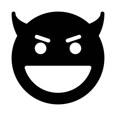Basit vektör çizim simgesini şeytan veya korku ifade