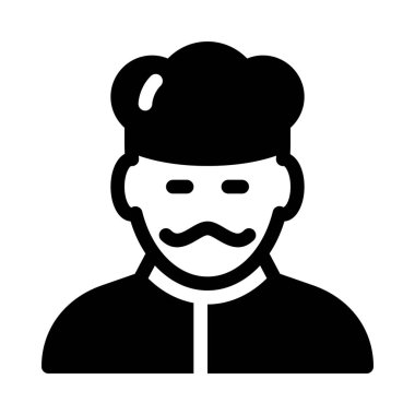 Şef - beyaz arka plan üzerinde restoran Cook