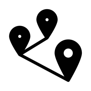 Basit vektör illüstrasyon simge harita yol Pins