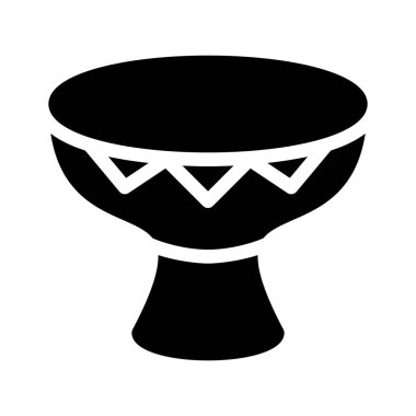 Beyaz izole konga geleneksel davul simgesi 