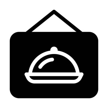 Basit vektör çizim simgesini bir akşam yemeği yer