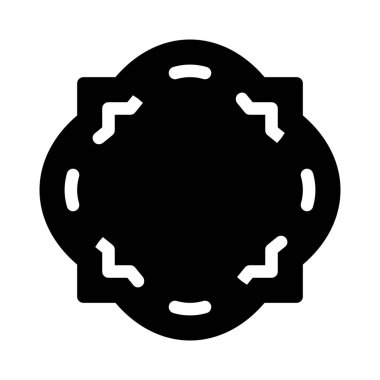 dairesel şekil çerçevesi simgesi üzerinde beyaz izole