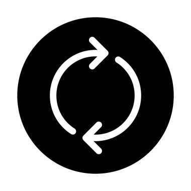 Saat yönünde döndür, beyaz arka plan üzerinde basit siyah çizgi çizim ile döngü