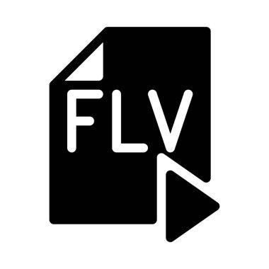 FLV medya beyaz arka plan üzerinde izole dosya
