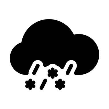 Kış sezonu karla karışık yağmur basit vektör çizim