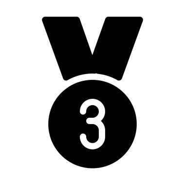 Basit vektör illüstrasyon işareti üçüncü yer madalya