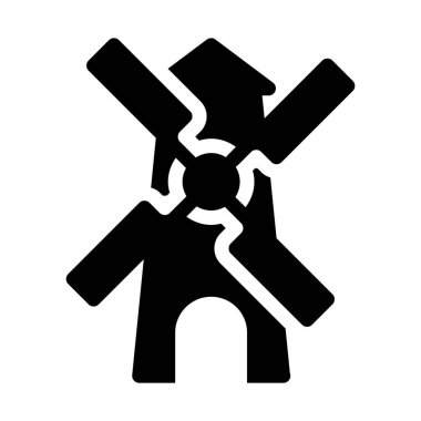 Basit vektör illüstrasyon işareti rüzgar türbini türbin pervane