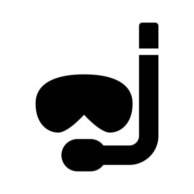 Beyaz izole dalış maske aksesuarları simgesi 