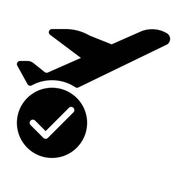 Uçak hedef kalkış simgesi üzerinde beyaz izole 