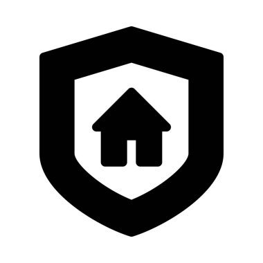 Ev güvenlik sembolü beyaz arka plan üzerinde izole