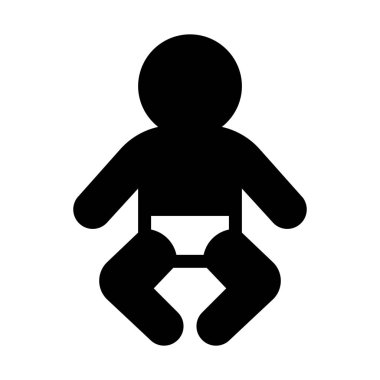 Toddler Yalan basit vektör illüstrasyon işareti