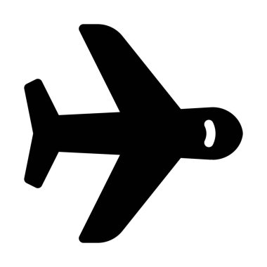 Uçak Havacılık ulaşım simgesi üzerinde beyaz izole 