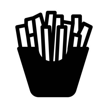 French Fries Served  on white background