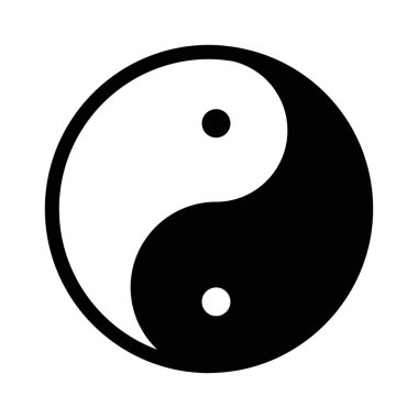 Yin Yang sembolü basit vektör çizim