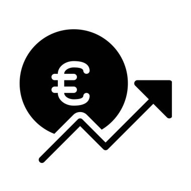 Beyaz arka planda Euro Up Trend