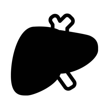 Karaciğer basit siyah çizgi resimde beyaz arka plan üzerinde