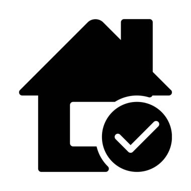 Basit vektör çizim simgesini evin mülk doğrulanmadı