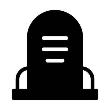 Yerel Mezarlık Gravestone, beyaz arka plan üzerinde basit siyah çizgi illüstrasyon