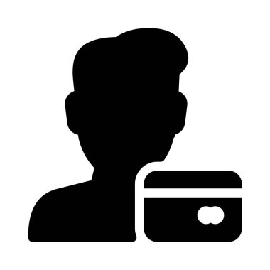 Beyaz arka plan üzerinde izole atm kartı Kullanıcı simgesi 