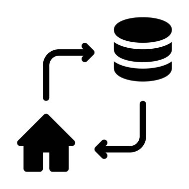Basit vektör çizim simgesini ev çevrimiçi depolama alanı