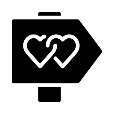 Basit vektör illüstrasyon işareti düğün yol işareti