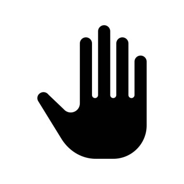 Dur jest palmiye izole üzerinde beyaz arka plan 