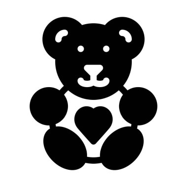 Basit vektör illüstrasyon işareti tüylü ayıcık