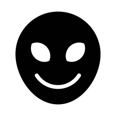 Basit vektör illüstrasyon işareti, Alien yüz ifade