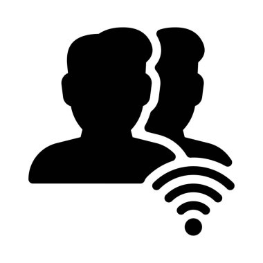 Basit vektör illüstrasyon işareti kullanıcıların Wifi güç