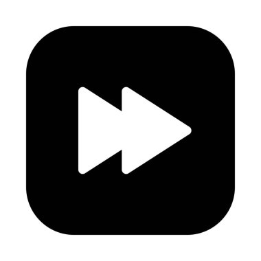 Beyaz arka plan üzerinde hızlı ileri düğmesi