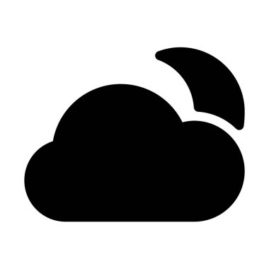 Basit vektör çizim simgesini gece-zaman bulutlu hava