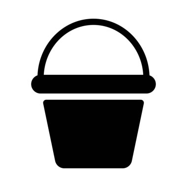 İnşaat kova, basit siyah çizgi resimde beyaz arka plan üzerinde işlemek