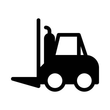 Forklift Electric Vehicle  icon isolated on white 