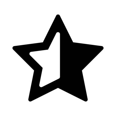Yarım Star Rating beyaz arka plan üzerinde izole