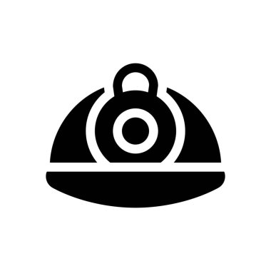 Araştırma Güvenlik kask, basit siyah çizgi resimde beyaz arka plan üzerinde